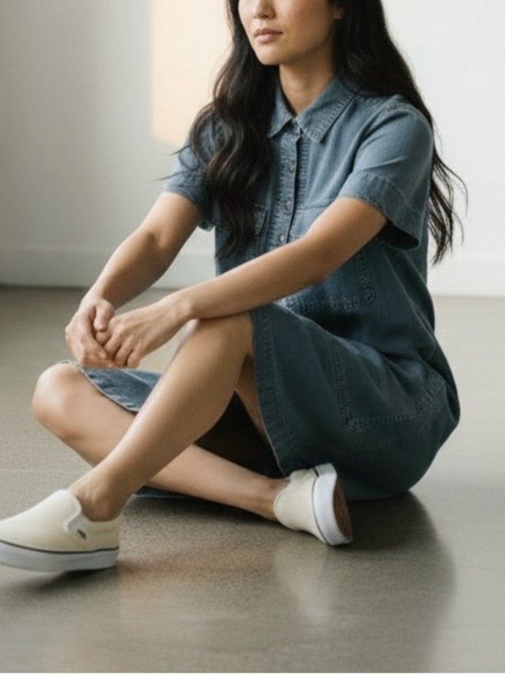 ABERCROMBIE & FITCH Utility Shirt Dress. Short Sleeves. Navy Blue Cotton. Small